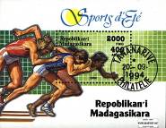 *Známky Madagaskar 1994 Olympijské športy, razítkovaný hárček - Kliknutím na obrázok zatvorte -
